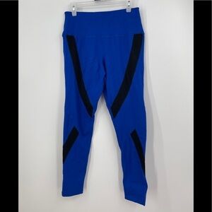 NYCO Blue & Black Cotton Stretch Leggings Large L NWT $39.95